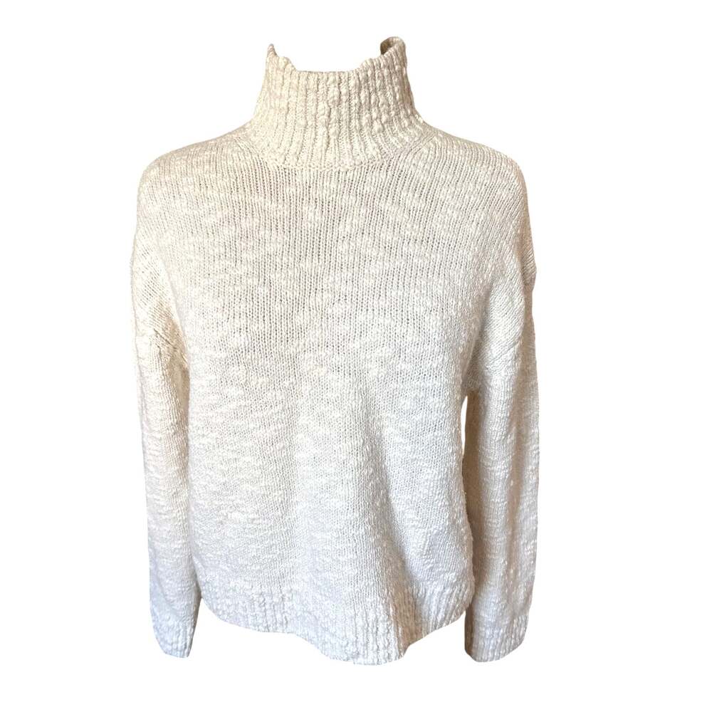 Samsøe & Samsøe Milla Turtleneck Sweater in Arctic Wolf White Size Small
